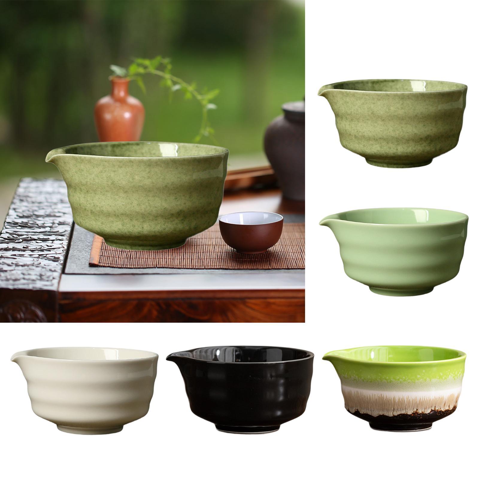 Japanese Tea - セラミック抹茶ボウル 注ぎ口付き 日本茶カップ 友人 家族 初心者向け