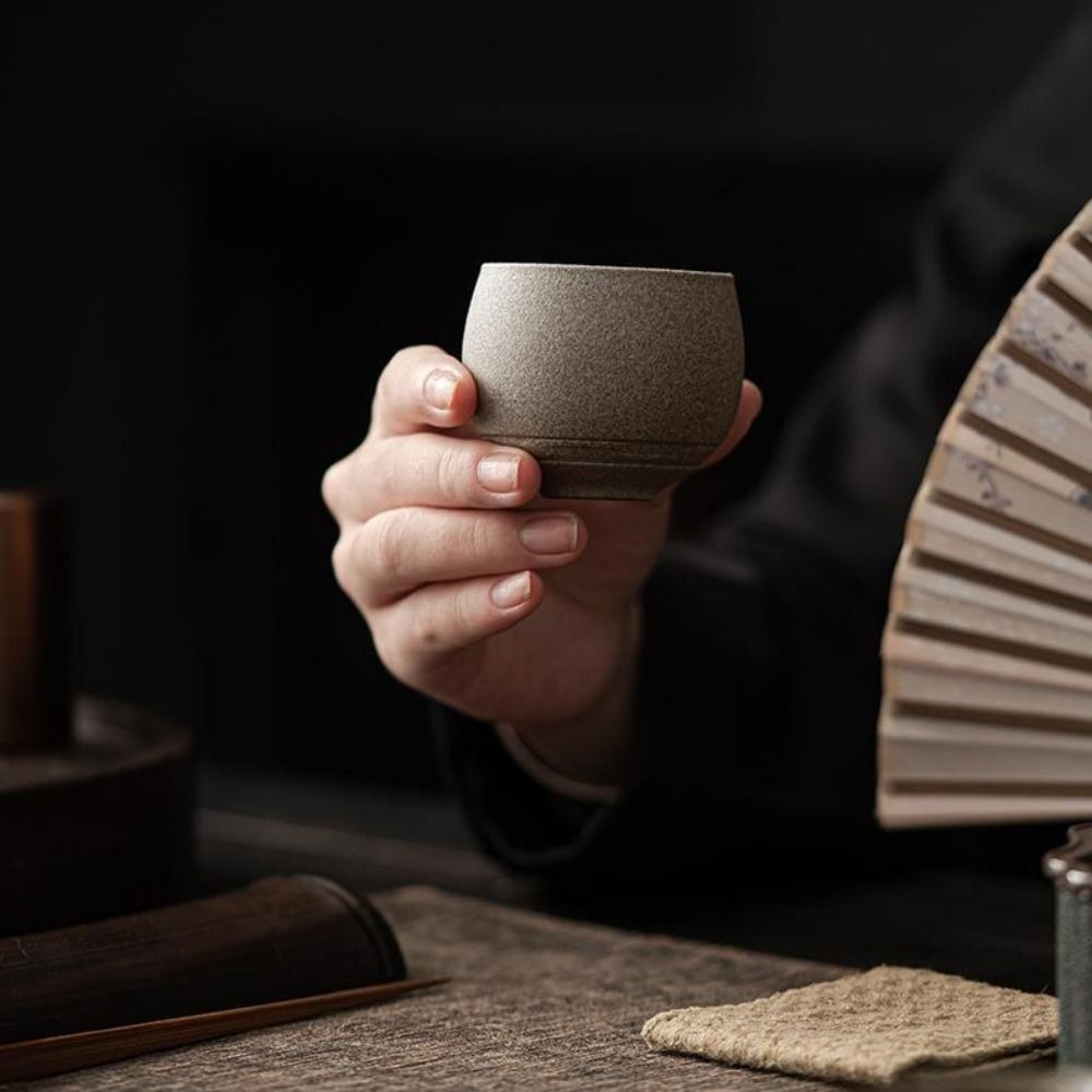 Japanese Pottery - カンフー茶器セット 日本製炻器茶碗 古風 レトロ マスターカップ 80ml