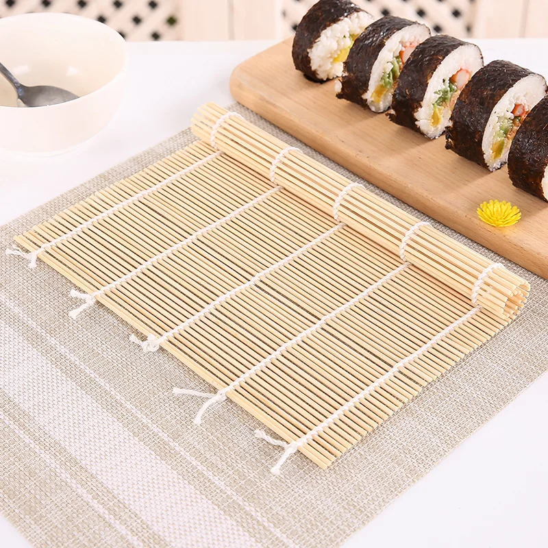 Sushi Making Kit - 竹寿司ローリングマット、焦げ付き防止キッチンツール、ライスローラー、食品グレード、DIYハンドメーカー型、調理アクセサリー、24x24cm