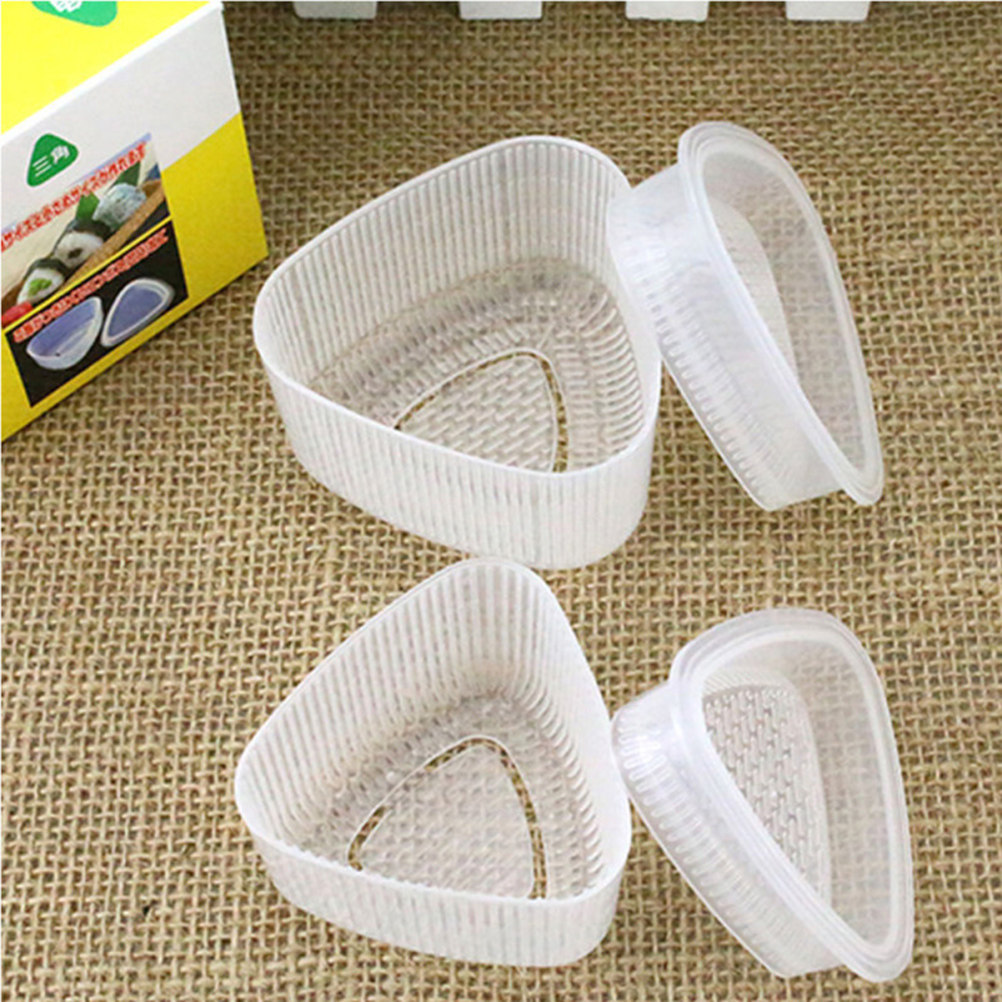 Sushi Making Kit - 4個入り寿司型セット。三角形の飯団子型。PP素材。家庭用やレストランでの寿司作りに最適な、創造性あふれる寿司作りキット。
