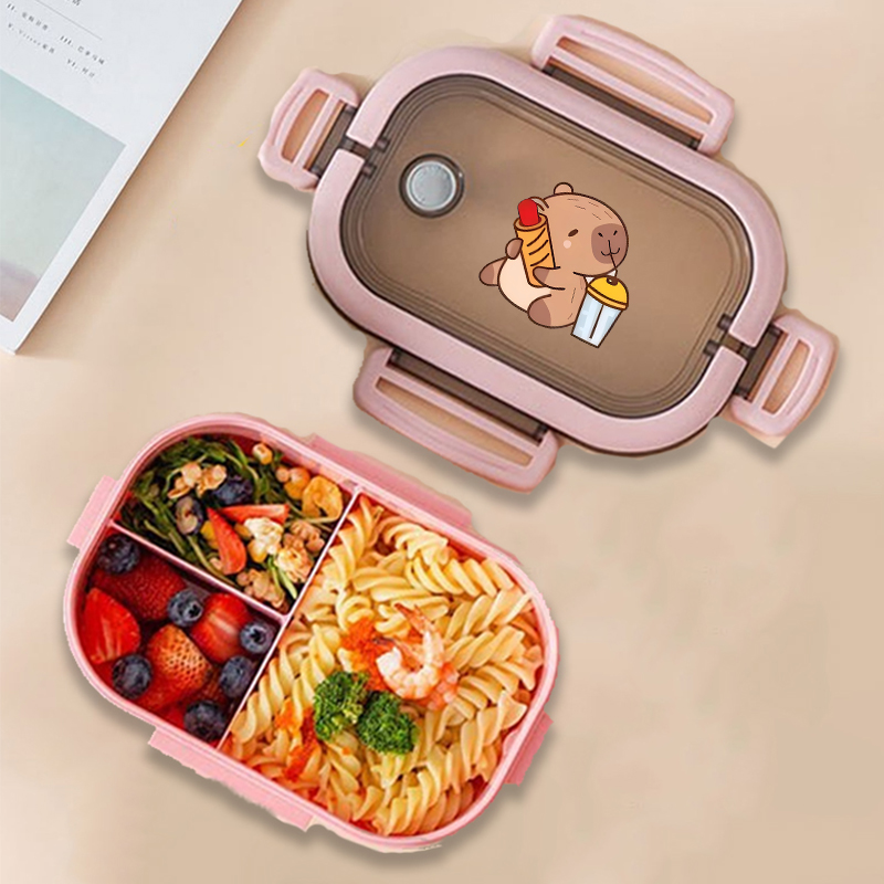 カピバラ弁当箱アニメ動物プリント食品保存容器子供学校ピクニッ - Bento Box のレビューと価格