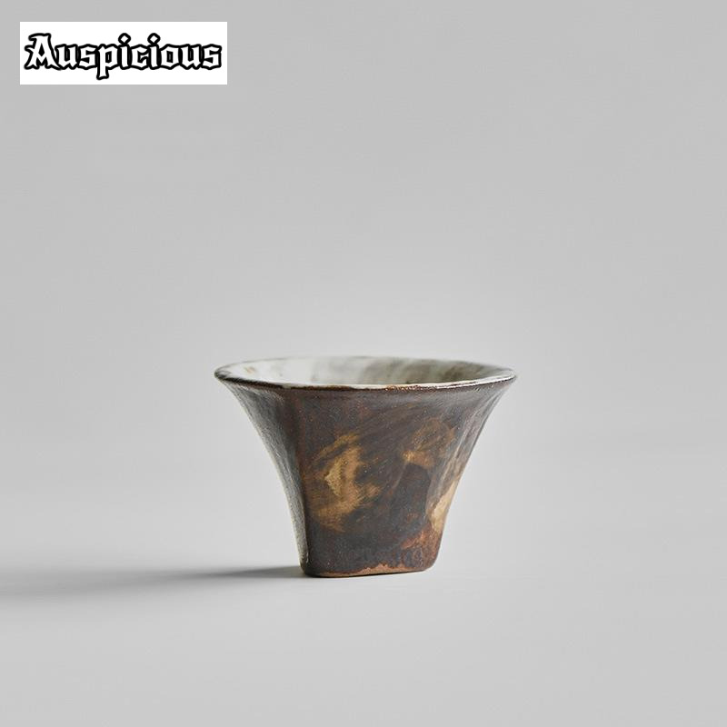 レトロな生の陶器ティーカップ、カンフーティーセット、クリエイ - Japanese Pottery のレビューと価格