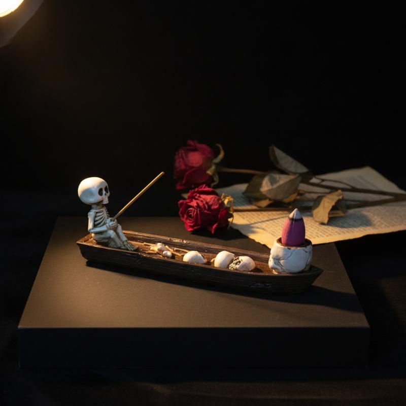 スカルボート型インセンスホルダー、耐熱性のある丈夫なインセン - Incense Holder のレビューと価格