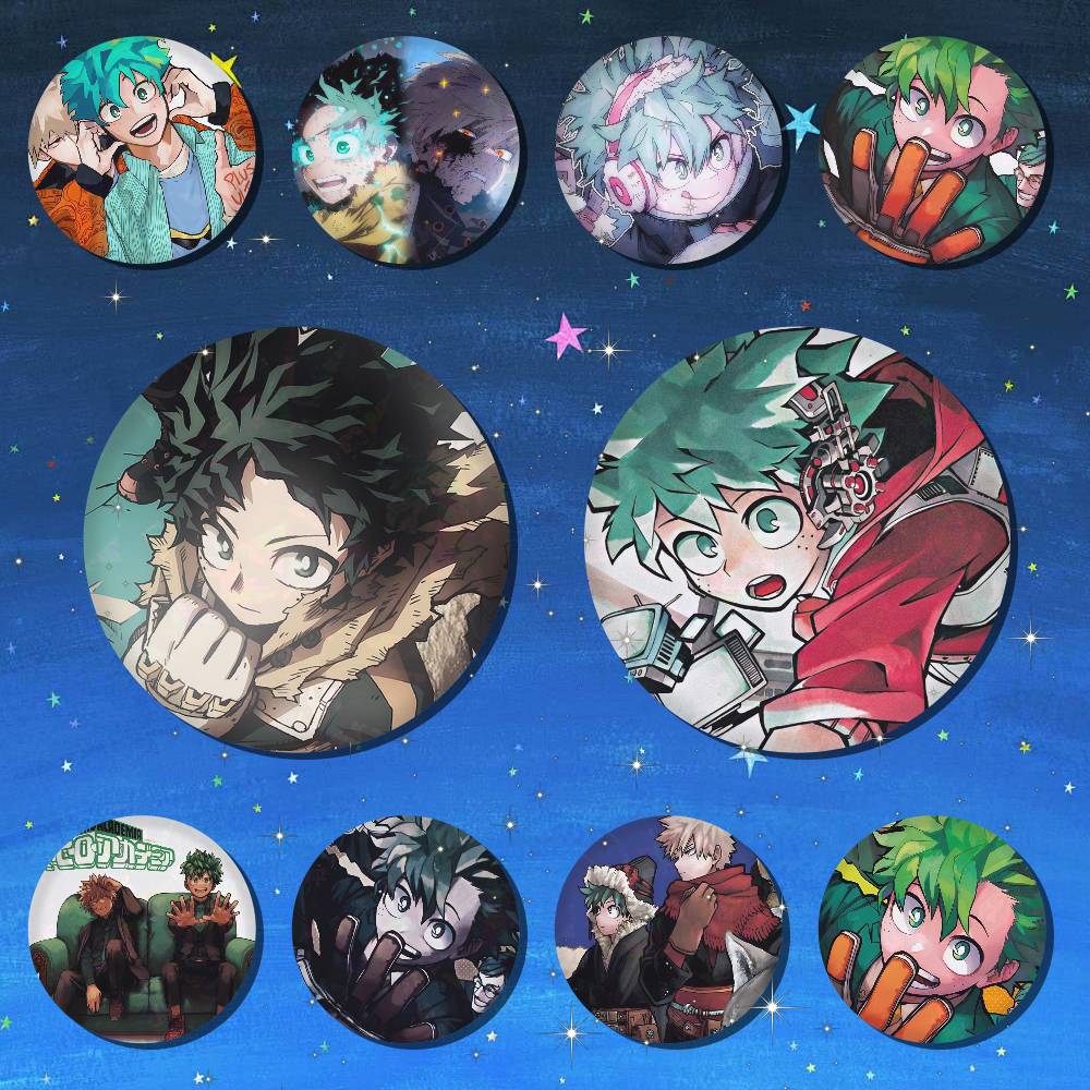 A-緑谷出久 爆豪勝己 アニメラウンドバッジ、ブローチ、衣料 - Furoshiki のレビューと価格